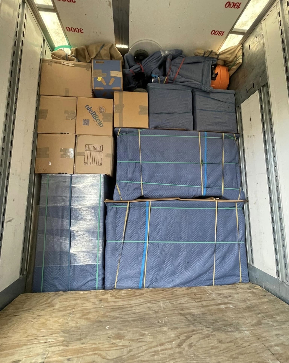 Moving truck interior carefully packed by the Ventura Bros crew